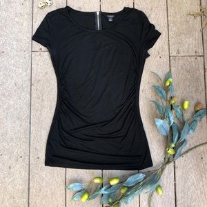Ann Taylor Short Sleeve Shirt with Zipper
